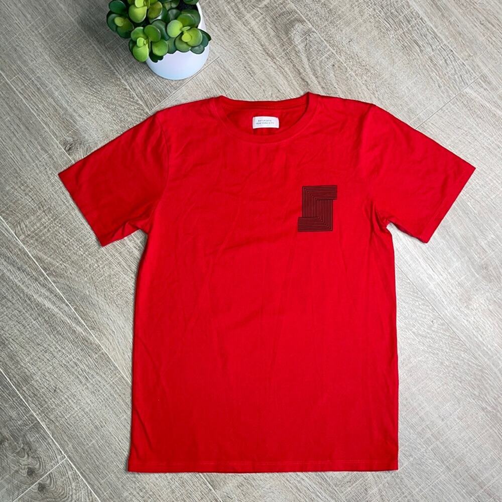 Saturdays New York City Men's Red Black Graphic T Shirt Size Small